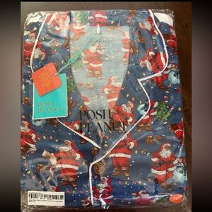 Posh Peanut Mens Santa Long Sleeve Pajama Set